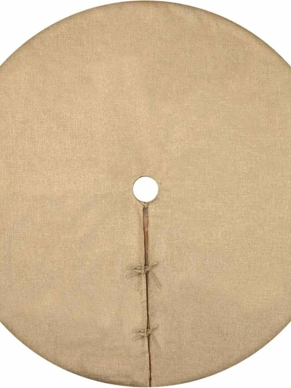 Burlap Tree Skirt 24 Inch, Small Fall Christmas Tree Skirt with Linen